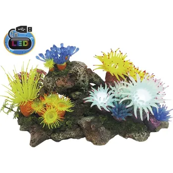 Dekorace do akvária Nobby akvarijní dekorace Aplysina s LED 27,7 x 14,3 x 14 cm