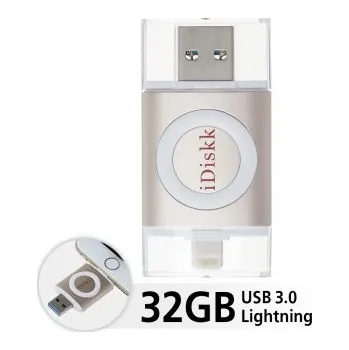 USB flash disk Diskk ID32P Flash disk 32 GB 2v1 IDISKK pro Apple iPhone/MacBook a další - Lightning/USB – Pink