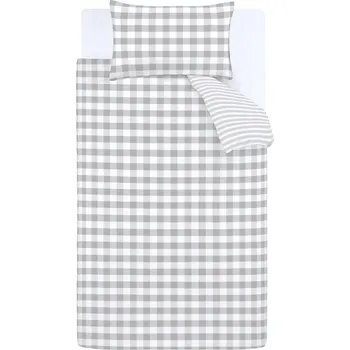 Povlečení Šedé bavlněné povlečení Bianca Check and Stripe, 135 x 200 cm ID_1387927