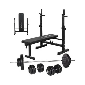 Insportline CEM 180+40 cm/30 mm 5-75kg Černá nastavitelná lavice + DÁREK DLE VÝBĚRU!