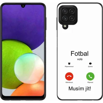 Pouzdro na mobilní telefon Gelový kryt mmCase na Samsung Galaxy A22 4G - fotbal volá bílé pozadí