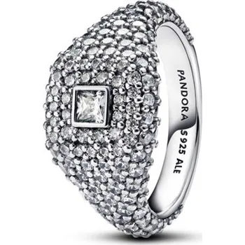 Prsten Koktejlový prsten PANDORA Čtverec a pavé 50 193556C01-50