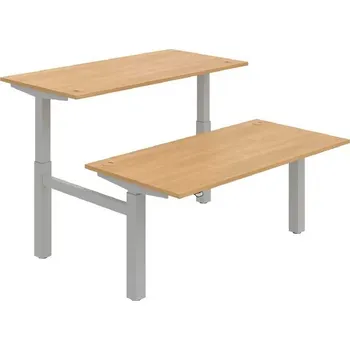 Kancelářský vozík HOBIS párový výškově stavitelný stůl MOTION DUAL MSD 2 1600, stand.ovládání, dub + doprava zdarma