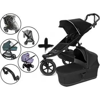 Kočárek Kočárek Thule Urban Glide 3 s korbou Black a UNI příslušenstvím, Black