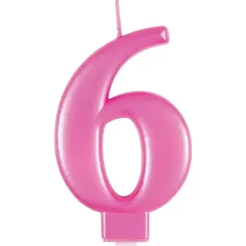 Dortová svíčka Svíčka dortová růžová metalická 6