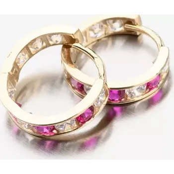 Náušnice Dětské náušničky bílé zlato 585 zirkon kroužky se 12 mm PKL22-017