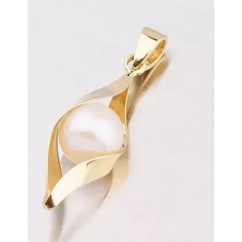 Přívěsek Dámský přívěsek žluté zlato 585 perly 43-2765