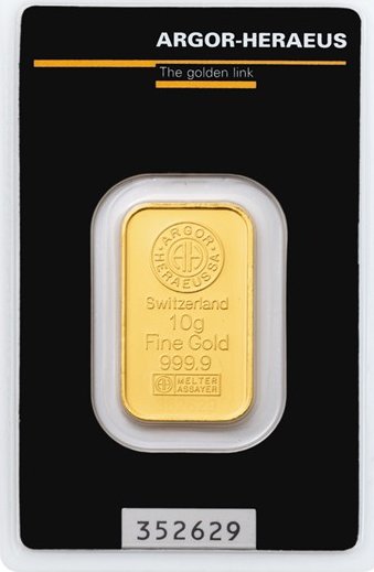 Argor Heraeus Zlatý slitek 10 g - Argor Heraeus