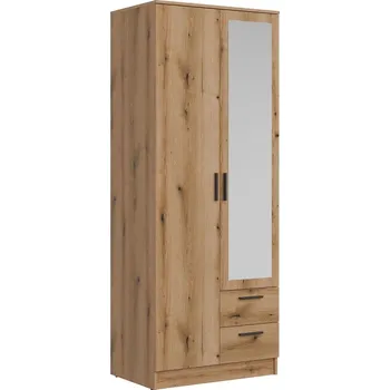 Šatní skříň Skříň Montana dvoudvéřová se zrcadlem 80cm - Skříň dvoudvéřová se zrcadlem