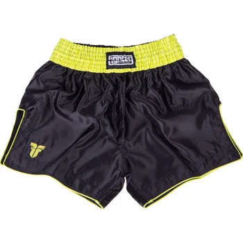 Pánské kalhoty Thai trenky Fighter Bangkok Plain - černá/neon. žlutá, FP10 L