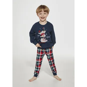 Chlapecké pyžamo Cornette 154 vánoční sněhulák modré 122-128