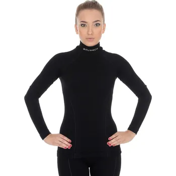 Dámské tričko Brubeck dámské tričko s dlouhým rukávem MERINO WOOL - poslední kusy! Barva: Černá, Velikost: XL