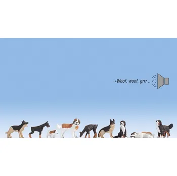 Modelová železnice H0 - psi - 9 ks se zvukovým modulem / NOCH 12852