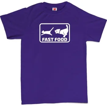 Žertovný předmět Fast food - pánské tričko s potiskem XXL fialová - purple Bílá - 401