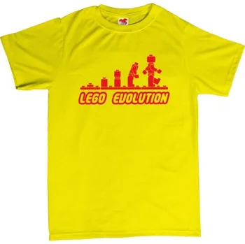Žertovný předmět Lego evolution - pánské tričko s potiskem S modrá - navy Žlutá - 418