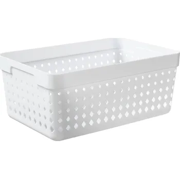 Úložný box PLAST TEAM Košík, organizér SEOUL 23,8 x 15,8 x v.10 cm, bílý
