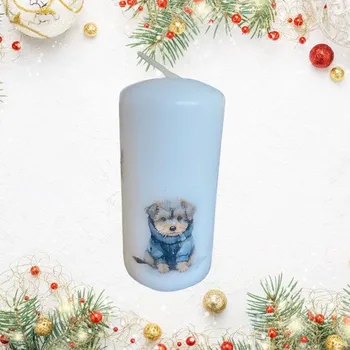 Svíčka Vánoční svíčka - zimní pejsci