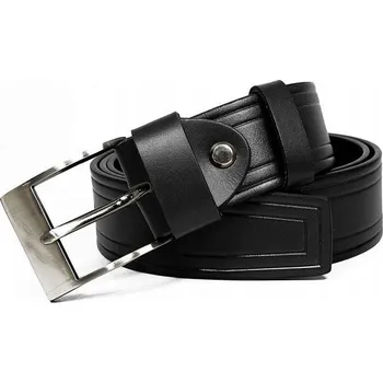 Opasek Černý kožený opasek PRS-05-BGE 88-103 Velikost: 95