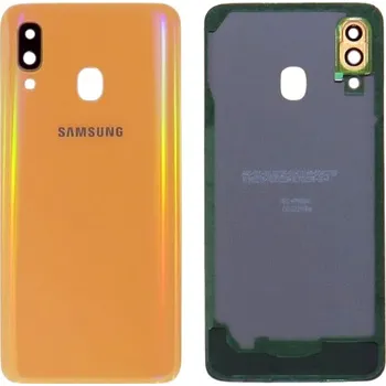 Telefonní příslušenství Samsung Galaxy A40 zadní kryt oranžový + sklíčko kamery