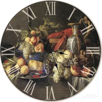 Hodiny Nástěnné dřevěné hodiny - Zátiší