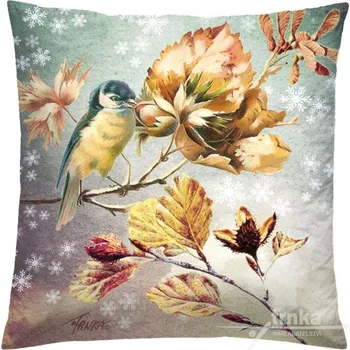 Povlak na dekorativní polštářek Povlak na polštář 40 x 40 cm - Tři oříšky pro sýkorku