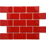 Keramická mozaika červená 50x100mm