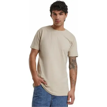 Pánské tričko Prodloužené mírně zaoblené pánské triko Urban Classics 100% bavlna Barva: Písková, Velikost: 5XL