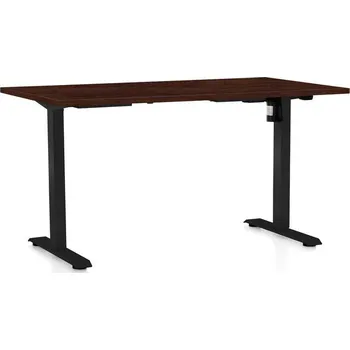 Psací stůl Výškově nastavitelný stůl OfficeTech A, 120 x 80 cm, černá podnož, wenge