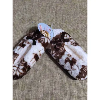 Dívčí zimní obuv Dětská zimní domácí obuv vel. 28-31 barva hnědá