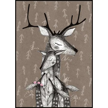 Plakát Jen tak z lásky Plakát Jelení rodinka se jmény Rozměr plakátu: 30 x 40 cm, Barva pozadí: Hnědá, Vyobrazené děti: 3