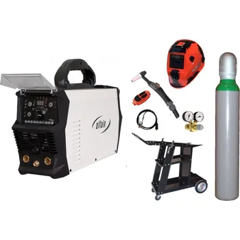 Svářečka ALFA IN PERUN 200 AC/DC Pulse + TIG hořák PARKER 4m U/D SET s AR lahví a vozíkem + kukla