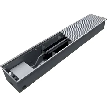 Radiátor Konvektor podlahový elektrický s regulátorem Isan Termo FEK 140 x 225 x 800 mm, 250 W, připojení vpravo, výměník ocelový, mřížka Natur příčná nerolovací hliník