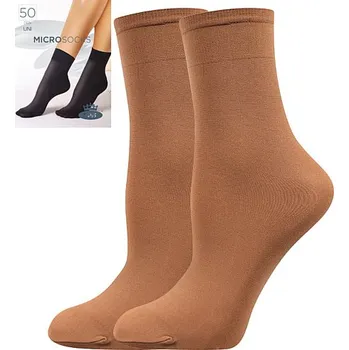 Dámské punčochy BOMA Punčochové ponožky - MICRO socks 50 DEN Barva: Beige (ods. béžovohnědá), Velikost: UNI