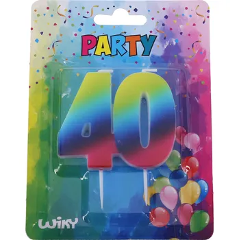 Dortová svíčka Párty svíčka číslo 40 Duha