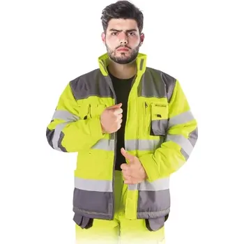pracovní bunda Leber&Hollman FORMEN YSB reflexní zateplená bunda tkaná žlutá