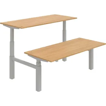 Kancelářský vozík HOBIS párový výškově stavitelný stůl MOTION DUAL MSD 3 1800, stand.ovládání, dub + doprava zdarma