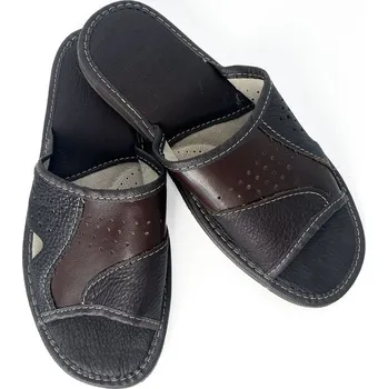 Pánské pantofle Pánské kožené papuče Model 11A, VELIKOST 43