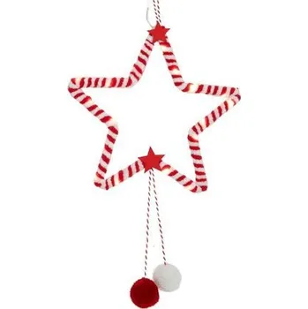 Vánoční dekorace HIT DEKORACE HVĚZDA 20LED S ČASOVAČEM, 20 CM_hamashop