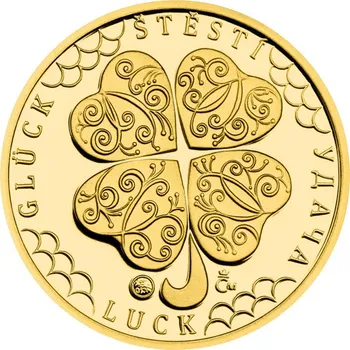 Česká mincovna - Zlatý dukát Čtyřlístek pro štěstí s věnováním proof - 3,49 g