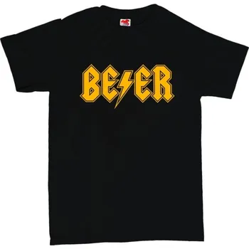 Žertovný předmět Beer - AC/DC - pánské tričko s potiskem 3XL černá - black