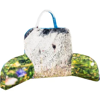 Polštář Bellatex Polštář na čtení s podpěrami zelený/šedý 50 x 100 cm