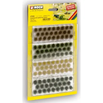 Modelová železnice Travní trsy, tlumené barvy - 104 kusů, 6mm / NOCH 07009