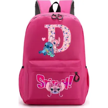 Penál Lilo & Stitch Školní batoh s motivem "Lilo & Stitch" a písmenkem ABECEDY (vel. L - 45x30x13 cm) Písmenko: D