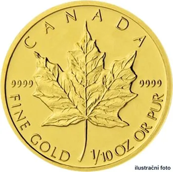 Sběratelství Zlatá investiční mince 1/10 Oz 5 CAD Maple Leaf