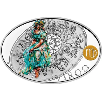 Stříbrná medaile ovál Znamení zvěrokruhu - Panna proof