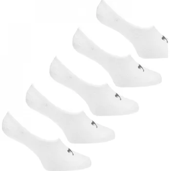 Pánské ponožky Slazenger Invisible 5 Pack Trainer Socks Mens White Mens 12+