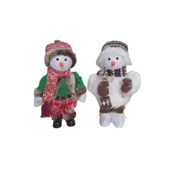 Vánoční dekorace Zpívající dekorační sněhulák 32 cm zelená