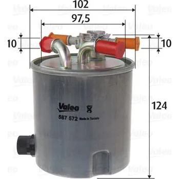 Filtr do auta Palivový filtr VALEO 587572