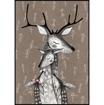 Plakát Jen tak z lásky Plakát Jelení rodinka se jmény Rozměr plakátu: 30 x 40 cm, Barva pozadí: Hnědá, Vyobrazené děti: 2