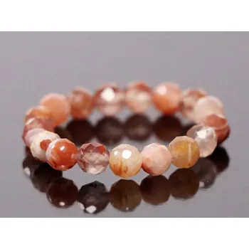 Prsten Magieprirody.cz Prsten Achát červený Botswana - 4 mm fazetované kuličky #64 - z přírodních kamenů